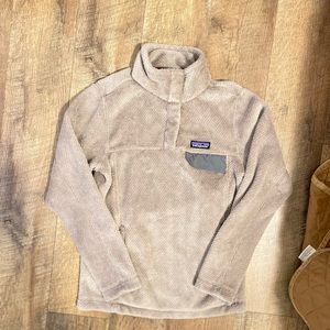 Patagonia Retool Pullover Snap Furry Taupe XS Like New